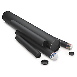 Matt-black tubes add an attractive dimension to poster packing 