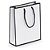 Black edge white laminated paper gift bags, 180x220x65mm, pack of 12 - 1