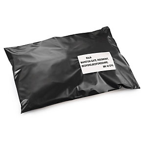 Black plastic mailing bags