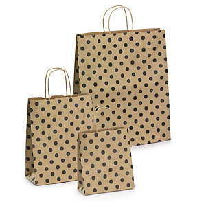 Black polka dot Kraft paper carrier bags