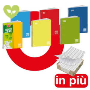 BLASETTI 6 Blocchi spiralati Impatto Zero A4+, 80 fogli quadretti1 rigo, Colori assortiti + 6 blocchetti di foglietti per appunti Seconda Vita compresi nel prezzo BLASETTI 6 Blocchi spiralati Impatto Zero A4+, 80 fogli quadretti1 rigo, Colori assortiti + 6 blocchetti di foglietti per appunti Seconda Vita compresi nel prezzo