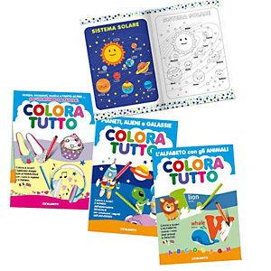 BLASETTI Album da colorare - alfabeto inglese - spazio - 24 facciate - per bambina  - conf. 6 pezzi