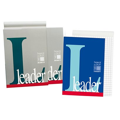 BLASETTI Block Notes Leader A4, 90 fogli bianchi, Carta 80 g/m², Colori assortiti (confezione 5 pezzi)