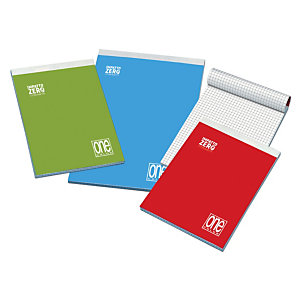 BLASETTI Block Notes One Color Impatto Zero A4, 60 fogli a quadretti 5 mm, Carta da 60 g/m², Colori assortiti