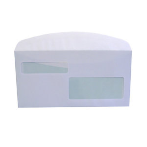 BLASETTI Busta bianca con 2 finestre - serie Large - lembo gommato - 115x227 mm - 90 gr  - conf. 500 pezzi