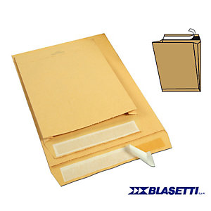 BLASETTI Busta a sacco avana - serie Monodex - soffietti laterali - strip adesivo - 230x330x40 mm - 100 gr  - conf. 250 pezzi