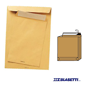 BLASETTI Busta a sacco Monodex - soffietti laterali - fondo quadro - strip adesivo - 25 x 35,3 x 4 cm - 120 gr - avana - conf. 250 pezzi BLASETTI Busta a sacco Monodex - soffietti laterali - fondo quadro - strip adesivo - 25 x 35,3 x 4 cm - 120 gr - avana - conf. 250 pezzi