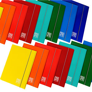 BLASETTI Cartellina One Color - con elastico - 3 lembi - 26 x 35 cm - dorso 12 mm - colori assortiti