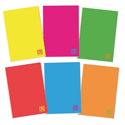 BLASETTI Quaderno Maxi One Color A4, 20+1 foglio 1 rigo con margine, Carta da 80 g/m², Copertina in cartoncino, Colori Fluo assortiti (confezione 10 pezzi)