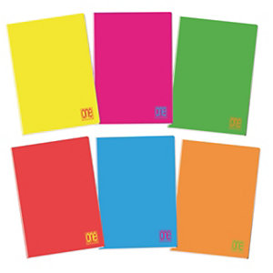 BLASETTI Quaderno Maxi One Color A4, 40+2 fogli 1 rigo, Carta da 80 g/m², Copertina in cartoncino, Colori Fluo assortiti (confezione 10 pezzi)