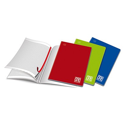 BLASETTI Quaderno Maxi One Color A4, 40+2 fogli a righe, Copertina in cartoncino, Colori assortiti (confezione 10 pezzi)