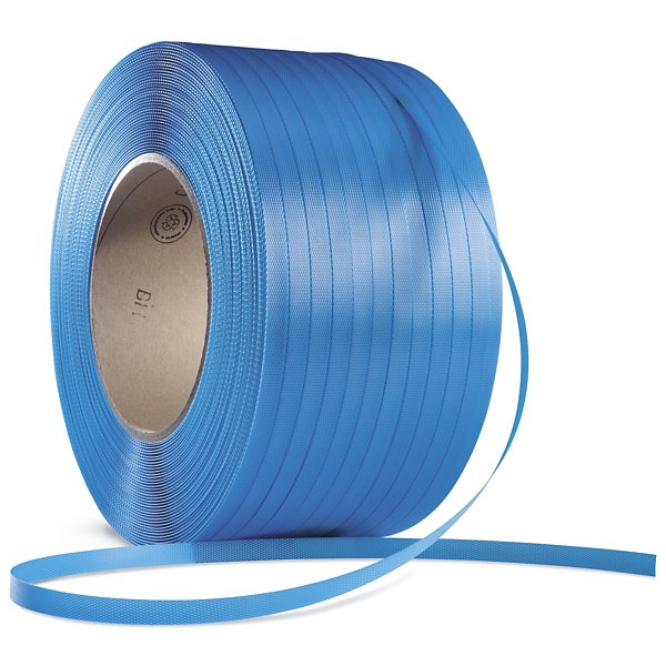 Blauwe polypropyleenband standaardkwaliteit RAJA 9x0,55mm 3000m - 3
