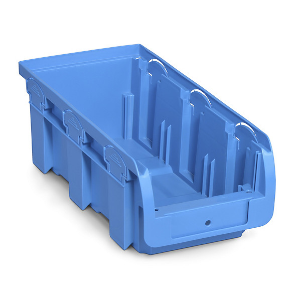 Blauwe voordelige magazijnbak in kunststof 215x102x75mm - 1