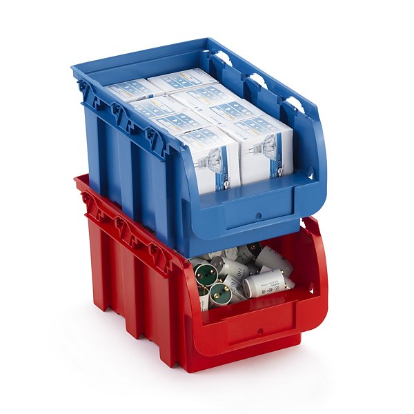 Blauwe voordelige magazijnbak in kunststof 350x210x150mm - 3