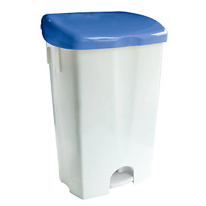 Blauwe vuilnisbak met pedaal 50 L
