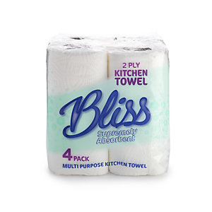 Bliss White Kitchen Towels – Pack of 4