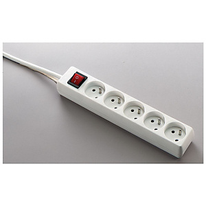 Bloc classique 5 prises avec interrupteur - cordon 1,5 m Bloc classique 5 prises avec interrupteur - cordon 1,5 m