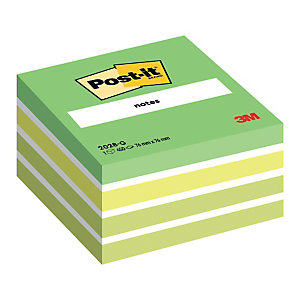 Bloc Post-it® 3 M format 76 x 76 coloris aquarelle vert