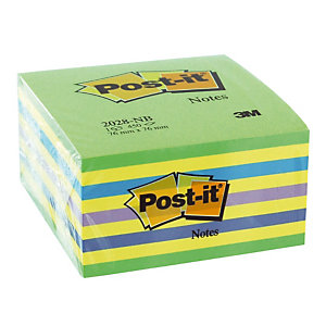 Bloc Post-it® 3 M format 76 x 76 coloris lollipop vert