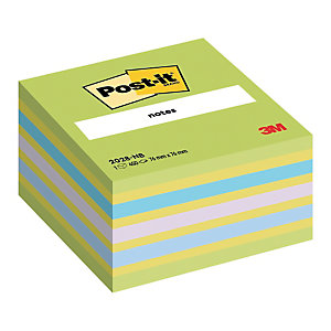 Bloc Post-it® 3 M format 76 x 76 coloris lollipop vert