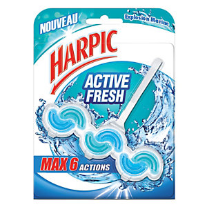 Bloc WC formule 6 actions Harpic Active Fresh explosion marine