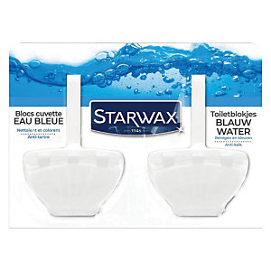 Blocs WC anti-tartre Starwax Eau Bleue couleur bleu lagon, lot de 2