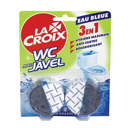 Blocs WC eau bleue chasse d'eau La Croix 3 en 1, lot de 2 - Blocs,  pastilles