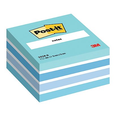 Blok Post-it® 3 M formaat 76 x 76 kleur Aquarel blauw - 1