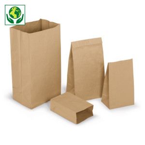 Blokbodemzak van papier gerecycled Blokbodemzak van papier gerecycled