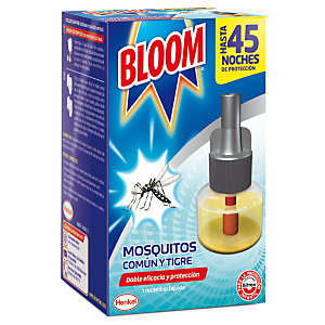 Bloom Doble Eficacia Insecticida Eléctrico Líquido contra Mosquitos Común y Tigre, recambio