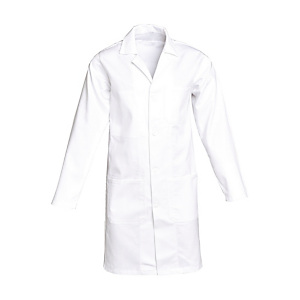 Blouse homme manches longues 100% coton blanc, taille 44 / 46 Blouse homme manches longues 100% coton blanc, taille 44 / 46