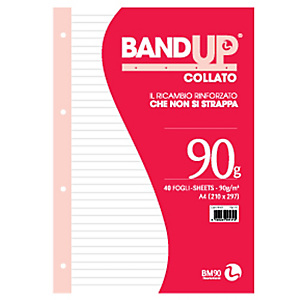BM Blocco collato BandUp - fori rinforzati - A4 - 1 rigo - 40 fogli - 90gr BM Blocco collato BandUp - fori rinforzati - A4 - 1 rigo - 40 fogli - 90gr