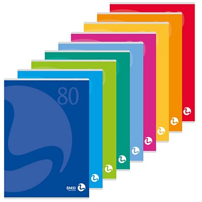 BM Maxiquaderno Color 80 - A4 - 1 rigo - 80 fogli - 80gr - copertina 250gr - 1