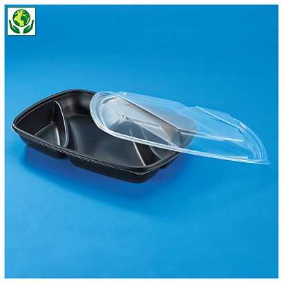 Boîte alimentaire plastique noire à compartiments
 - 1