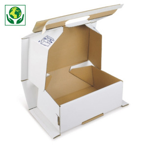 Boîte blanche antichoc avec fermeture adhésive sécurisée Raja Boîte blanche antichoc avec fermeture adhésive sécurisée Raja