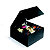 Boîte cadeau carton fermeture aimantée L.22,5 x l.22,5 x H.10,5 cm - Noir brillant - 1