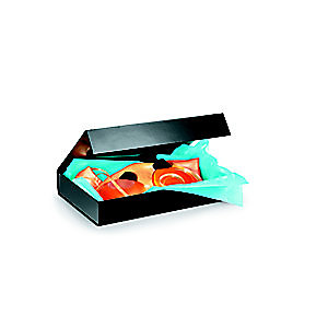 Boîte cadeau carton fermeture aimantée L.37,5 x l.26,5 x H.6,5 cm - Noir brillant