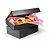 Boîte cadeau pelliculée noir avec fermeture aimantée 37,5 x 26,5 x 6,5 cm - 1