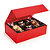 Boîte cadeau pelliculée rouge avec fermeture aimantée 22,5 x 22,5 x 10,5 cm - 1