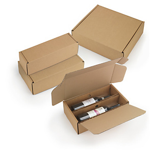 Boîte avec calage carton et film intégré Boîte avec calage carton et film intégré