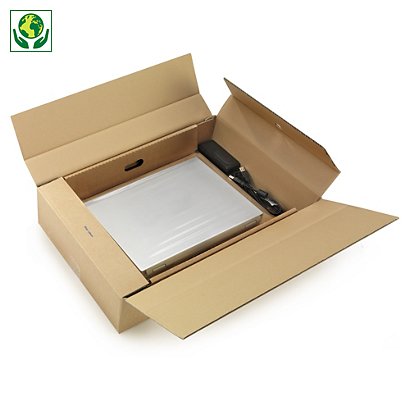 Boîte avec calage film pour ordinateur portable 17” à 19” 55,5x37x13 - 1