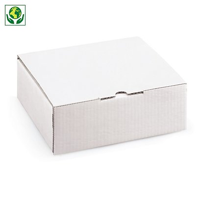 Boîte carton blanche avec calage mousse recyclé RAJA - 1