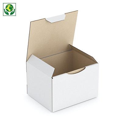 Boîte carton blanche d’expédition RAJA 12x10x8 cm - 1