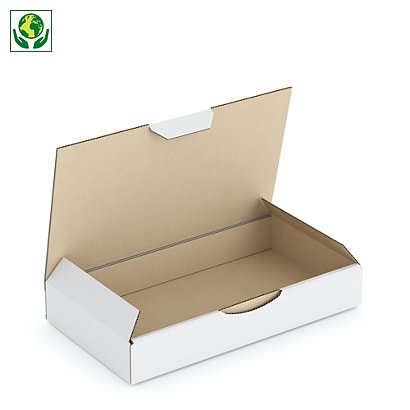 Boîte carton blanche d’expédition RAJA 18,5x10,5x3 cm - 1