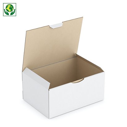 Boîte carton blanche d’expédition RAJA 21,5x15,5x10 cm - 1