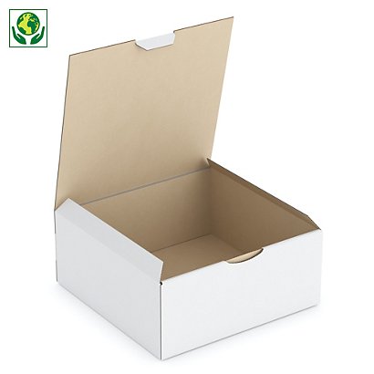 Boîte carton blanche d’expédition RAJA 21x21x9 cm - 1