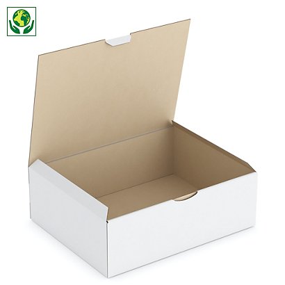 Boîte carton blanche d’expédition RAJA 30x24x10 cm - 1