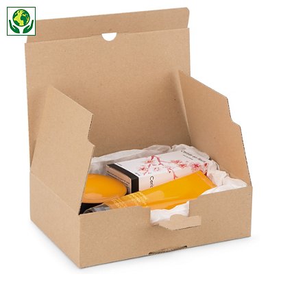 Boîte carton brune d'expédition à montage instantané recyclé  - Best Price - 1