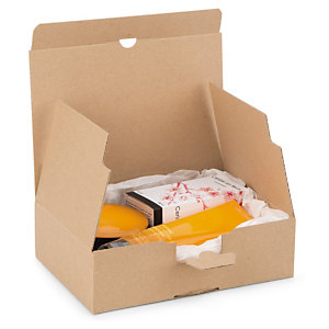 Boîte carton brune d'expédition à montage instantané recyclé