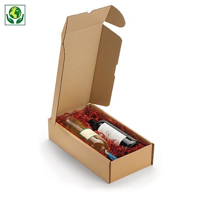 Boîte carton brune avec fermeture latérale 16,5x33,5x8 cm - 1